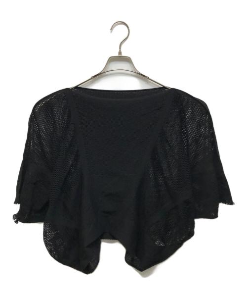 ISSEY MIYAKE（イッセイミヤケ）ISSEY MIYAKE (イッセイミヤケ) カッティングメッシュドルマンニットプルオーバー トップス ブラック サイズ:2の古着・服飾アイテム