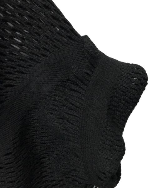 ISSEY MIYAKE（イッセイミヤケ）ISSEY MIYAKE (イッセイミヤケ) カッティングメッシュドルマンニットプルオーバー トップス ブラック サイズ:2の古着・服飾アイテム