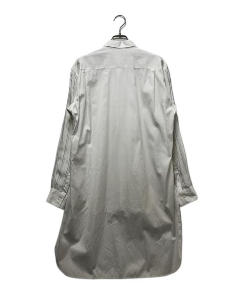 COMME des GARCONS SHIRT（コムデギャルソンシャツ）COMME des GARCONS SHIRT (コムデギャルソンシャツ) ストライプ 切替 ロングシャツ ホワイト サイズ:Sの古着・服飾アイテム