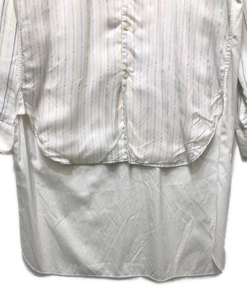 COMME des GARCONS SHIRT（コムデギャルソンシャツ）COMME des GARCONS SHIRT (コムデギャルソンシャツ) ストライプ 切替 ロングシャツ ホワイト サイズ:Sの古着・服飾アイテム