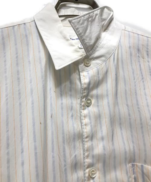 COMME des GARCONS SHIRT（コムデギャルソンシャツ）COMME des GARCONS SHIRT (コムデギャルソンシャツ) ストライプ 切替 ロングシャツ ホワイト サイズ:Sの古着・服飾アイテム