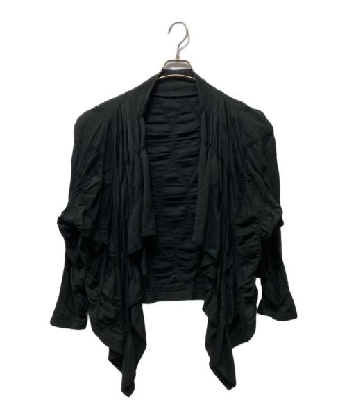ISSEY MIYAKE（イッセイミヤケ）ISSEY MIYAKE (イッセイミヤケ) デザインカーディガン ブラック サイズ:SIZE 2の古着・服飾アイテム