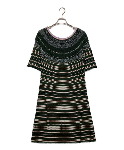 HaaT（ハート）HaaT (ハート) サマーニットデザインワンピース グリーン サイズ:SIZE 2の古着・服飾アイテム