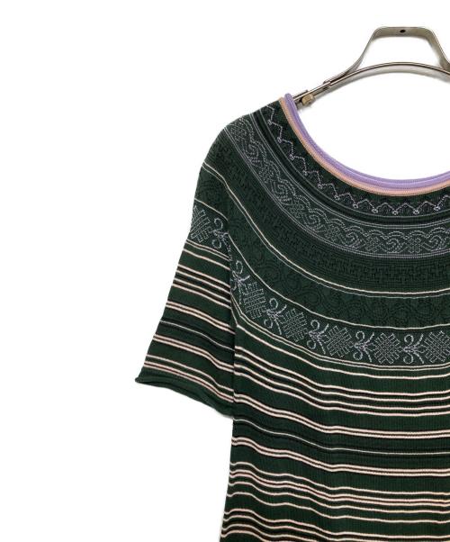 HaaT（ハート）HaaT (ハート) サマーニットデザインワンピース グリーン サイズ:SIZE 2の古着・服飾アイテム