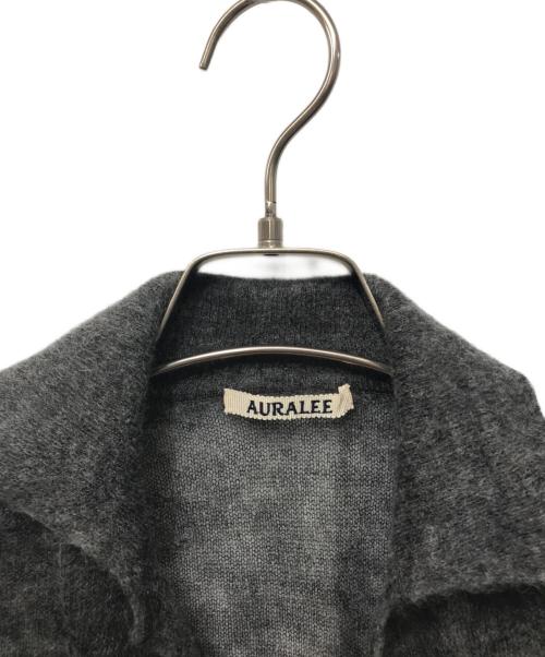 AURALEE（オーラリー）AURALEE (オーラリー) KID MOHAIR SHEER KNIT SHIRT CARDIGAN グレー サイズ:1の古着・服飾アイテム