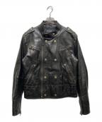 GUCCIグッチ）の古着「スタンドカラーライダースジャケット」｜ブラック