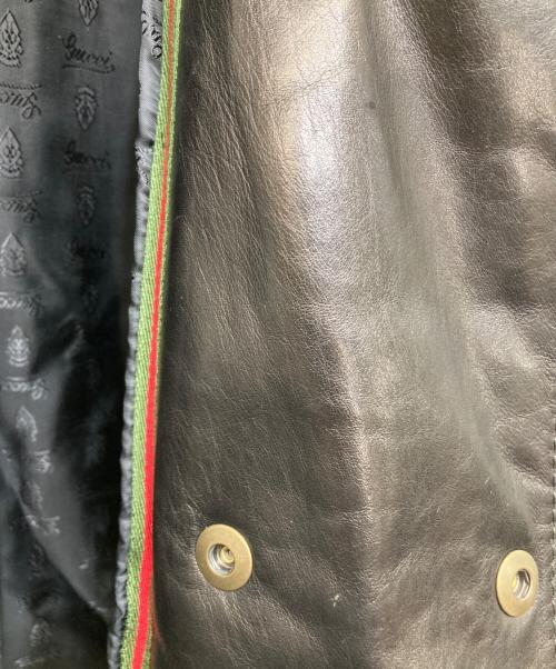 GUCCI（グッチ）GUCCI (グッチ) スタンドカラーライダースジャケット ブラック サイズ:50の古着・服飾アイテム
