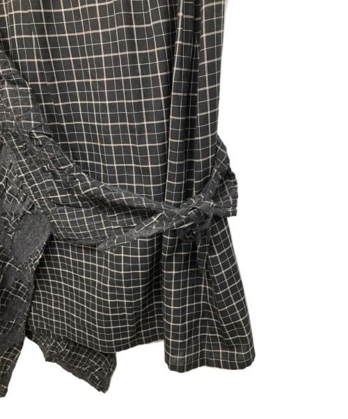 HaaT（ハート）Haat (ハート) 変形 チェック ロングスカート ブラック サイズ:3の古着・服飾アイテム