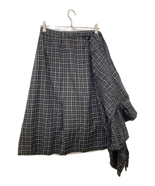 HaaT（ハート）Haat (ハート) 変形 チェック ロングスカート ブラック サイズ:3の古着・服飾アイテム