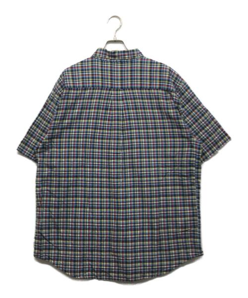 stussy（ステューシー）stussy (ステューシー) S/Sチェックシャツ ブルー×イエロー サイズ:Lの古着・服飾アイテム