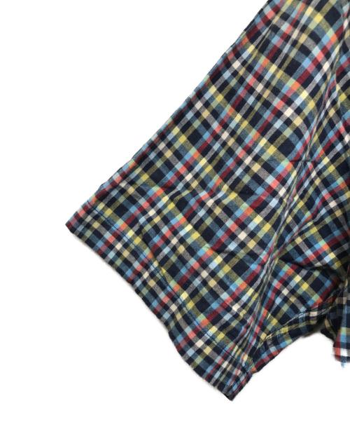 stussy（ステューシー）stussy (ステューシー) S/Sチェックシャツ ブルー×イエロー サイズ:Lの古着・服飾アイテム