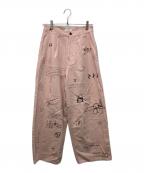 Knuth Marfクヌースマーフ）の古着「high waist tattoo pants」｜ピンク