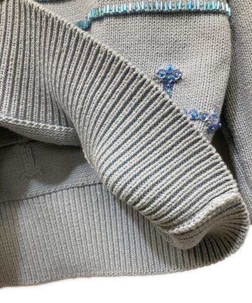 DAIRIKU（ダイリク）DAIRIKU (ダイリク) ビジュー クロス タイト ニット ブルー サイズ:Mの古着・服飾アイテム