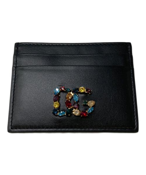 DOLCE & GABBANA（ドルチェ＆ガッバーナ）DOLCE & GABBANA (ドルチェ＆ガッバーナ) Embellished Logo Card Holder ブラックの古着・服飾アイテム