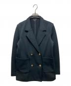 quarancielカランシエル）の古着「ジャージー テーラード ダブル ジャケット」｜ネイビー