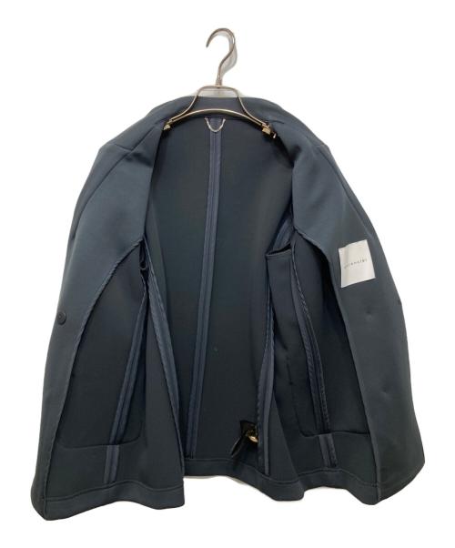 quaranciel（カランシエル）quaranciel (カランシエル) ジャージー テーラード ダブル ジャケット ネイビー サイズ:38の古着・服飾アイテム