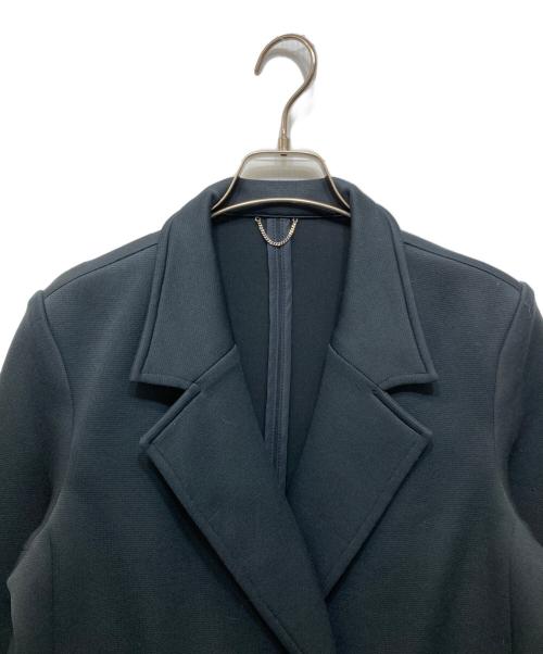 quaranciel（カランシエル）quaranciel (カランシエル) ジャージー テーラード ダブル ジャケット ネイビー サイズ:38の古着・服飾アイテム