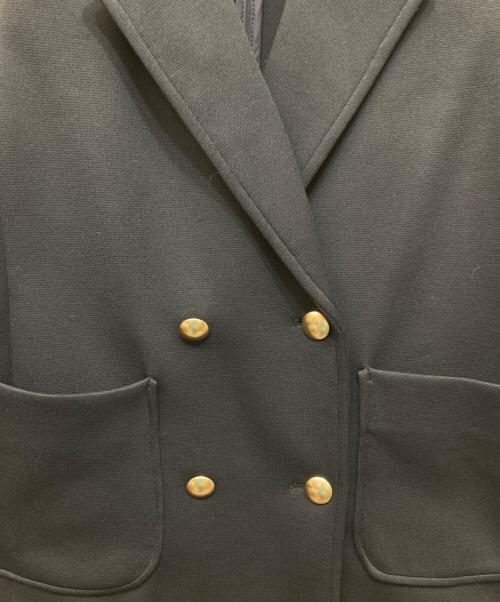 quaranciel（カランシエル）quaranciel (カランシエル) ジャージー テーラード ダブル ジャケット ネイビー サイズ:38の古着・服飾アイテム