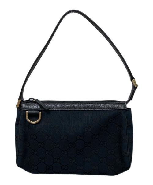 GUCCI（グッチ）GUCCI (グッチ) GGキャンバス ハンドポーチ ブラックの古着・服飾アイテム