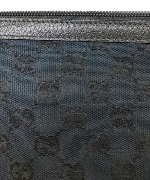 GUCCI（グッチ）GUCCI (グッチ) GGキャンバス ハンドポーチ ブラックの古着・服飾アイテム