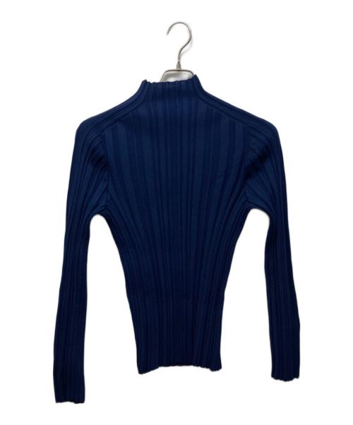 PLEATS PLEASE（プリーツプリーズ）PLEATS PLEASE (プリーツプリーズ) プリーツハイネックニット ネイビー サイズ:FREEの古着・服飾アイテム