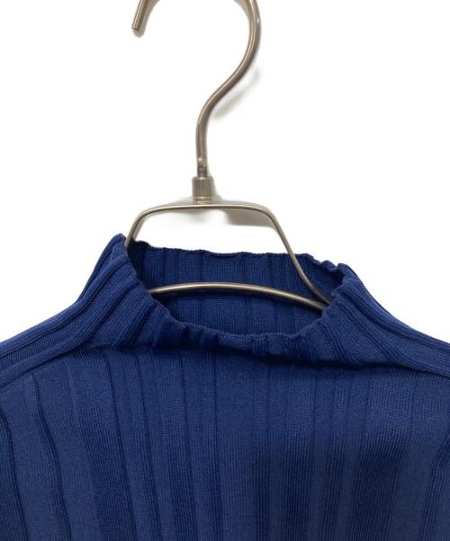 PLEATS PLEASE（プリーツプリーズ）PLEATS PLEASE (プリーツプリーズ) プリーツハイネックニット ネイビー サイズ:FREEの古着・服飾アイテム