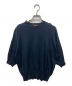 DRAWERドゥロワー）の古着「ハーフスリーブニット」｜ネイビー