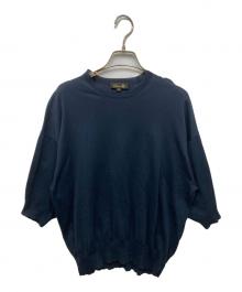 DRAWER（ドゥロワー）の古着「ハーフスリーブニット」｜ネイビー