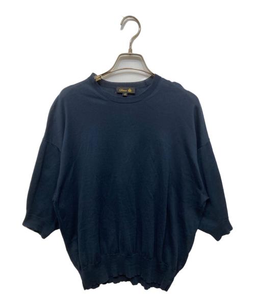DRAWER（ドゥロワー）Drawer (ドゥロワー) ハーフスリーブニット ネイビー サイズ:2の古着・服飾アイテム