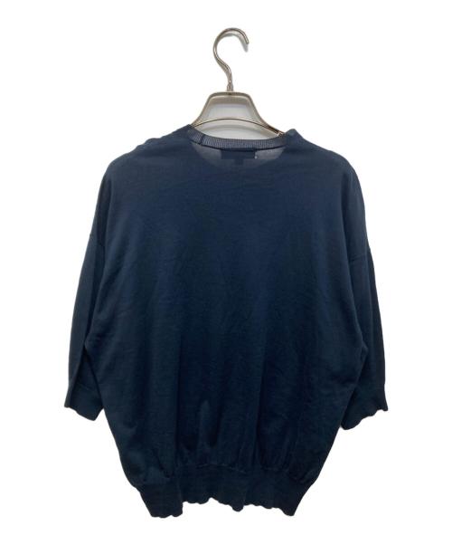 DRAWER（ドゥロワー）Drawer (ドゥロワー) ハーフスリーブニット ネイビー サイズ:2の古着・服飾アイテム