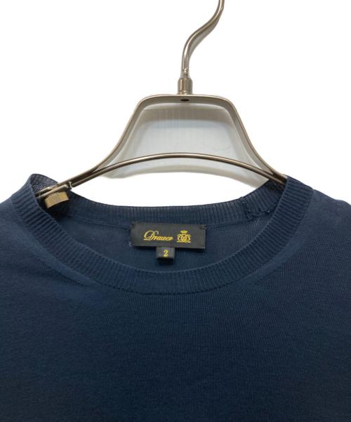 DRAWER（ドゥロワー）Drawer (ドゥロワー) ハーフスリーブニット ネイビー サイズ:2の古着・服飾アイテム