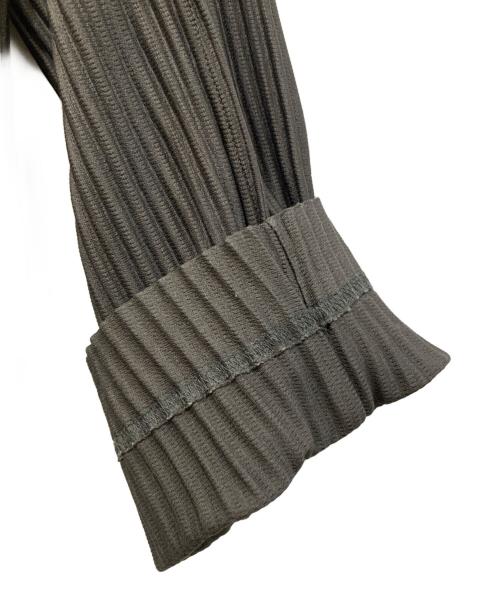 HOMME PLISSE ISSEY MIYAKE（オム プリッセ イッセイ ミヤケ）HOMME PLISSE ISSEY MIYAKE (オム プリッセ イッセイ ミヤケ) SOLID PLEATS プリーツノーカラージャケット ブラック サイズ:1の古着・服飾アイテム