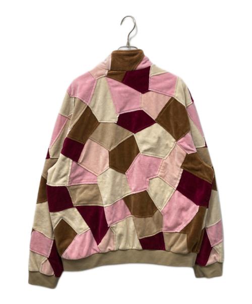 SUPREME（シュプリーム）Supreme (シュプリーム) Patchwork Velour Track Jacket ベージュ×ピンク サイズ:Lの古着・服飾アイテム