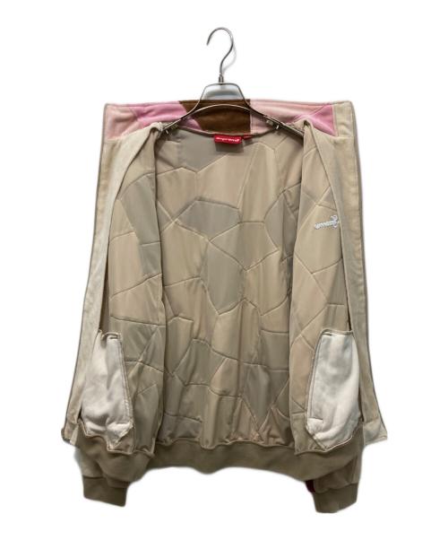 SUPREME（シュプリーム）Supreme (シュプリーム) Patchwork Velour Track Jacket ベージュ×ピンク サイズ:Lの古着・服飾アイテム
