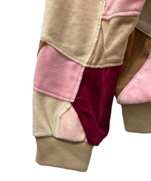 SUPREME（シュプリーム）Supreme (シュプリーム) Patchwork Velour Track Jacket ベージュ×ピンク サイズ:Lの古着・服飾アイテム