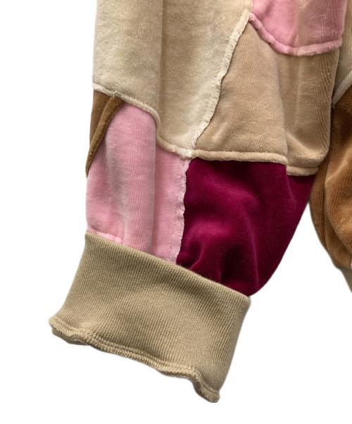 SUPREME（シュプリーム）Supreme (シュプリーム) Patchwork Velour Track Jacket ベージュ×ピンク サイズ:Lの古着・服飾アイテム