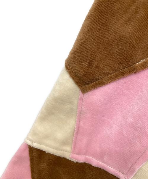 SUPREME（シュプリーム）Supreme (シュプリーム) Patchwork Velour Track Jacket ベージュ×ピンク サイズ:Lの古着・服飾アイテム