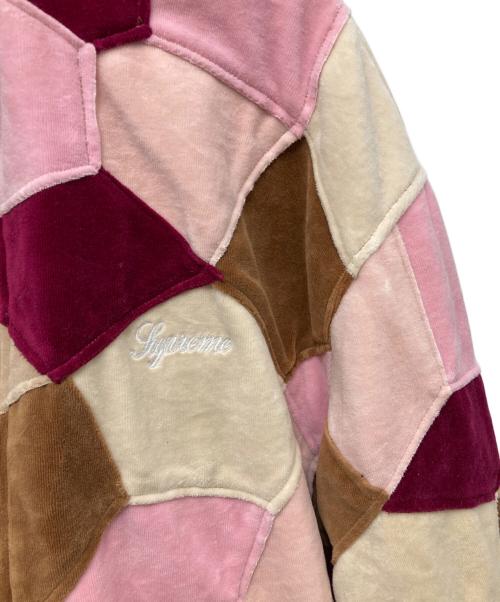 SUPREME（シュプリーム）Supreme (シュプリーム) Patchwork Velour Track Jacket ベージュ×ピンク サイズ:Lの古着・服飾アイテム