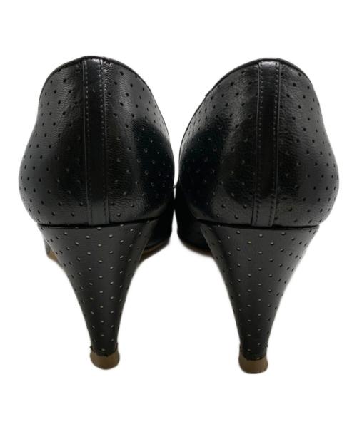 CHANEL（シャネル）CHANEL (シャネル) ココマークキャップトゥリボンパンプス ブラック サイズ:36 1/2の古着・服飾アイテム