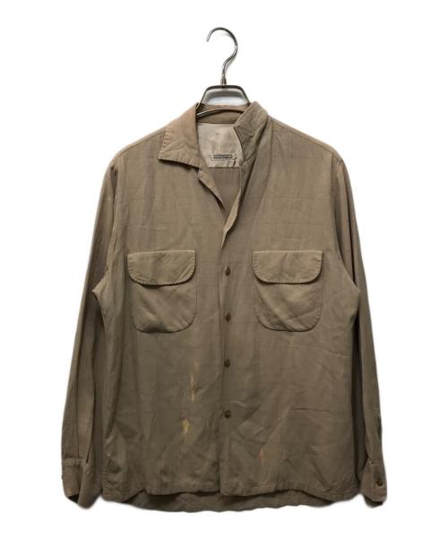 USED（ユーズド）USED (ユーズド) レーヨンオープンカラーシャツ ベージュ サイズ:不明の古着・服飾アイテム