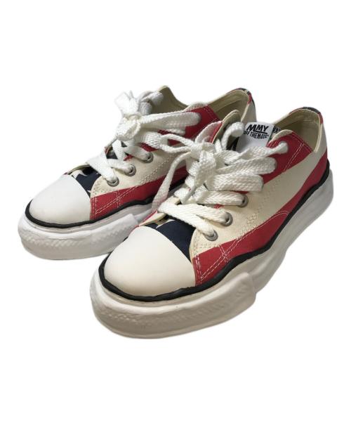 MIHARA YASUHIRO（ミハラヤスヒロ）MIHARA YASUHIRO (ミハラヤスヒロ) CANVAS LOWCUT STRIPES SNEAKERS レッド サイズ:44の古着・服飾アイテム