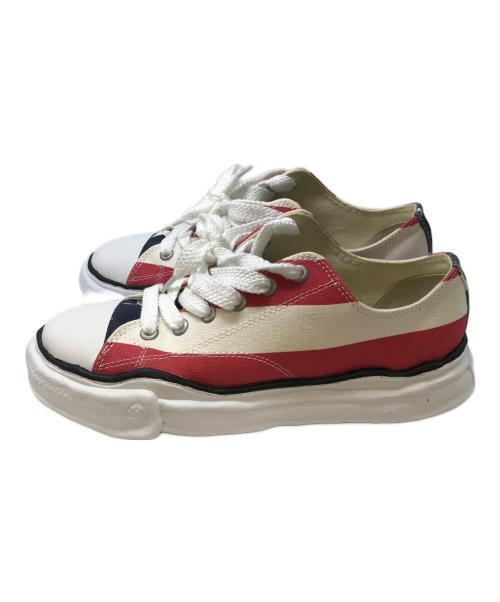 MIHARA YASUHIRO（ミハラヤスヒロ）MIHARA YASUHIRO (ミハラヤスヒロ) CANVAS LOWCUT STRIPES SNEAKERS レッド サイズ:44の古着・服飾アイテム
