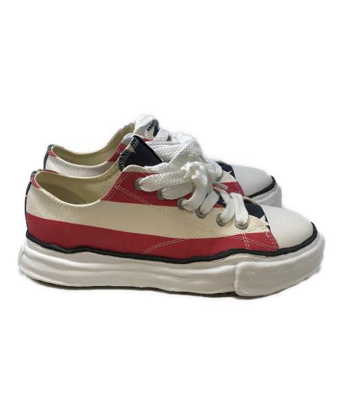 MIHARA YASUHIRO（ミハラヤスヒロ）MIHARA YASUHIRO (ミハラヤスヒロ) CANVAS LOWCUT STRIPES SNEAKERS レッド サイズ:44の古着・服飾アイテム