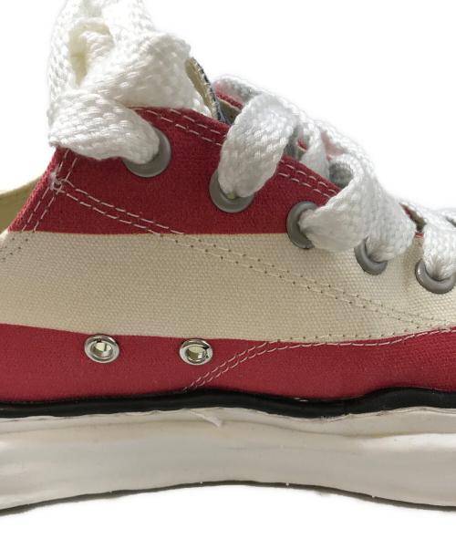 MIHARA YASUHIRO（ミハラヤスヒロ）MIHARA YASUHIRO (ミハラヤスヒロ) CANVAS LOWCUT STRIPES SNEAKERS レッド サイズ:44の古着・服飾アイテム