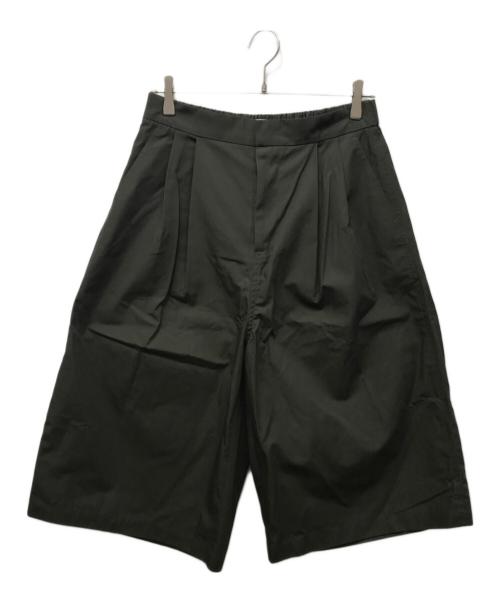 AMOMENTO（アモーメント）AMOMENTO (アモーメント) TWO TUCK WIDE SHORTS カーキ（ブラウン） サイズ:Mの古着・服飾アイテム