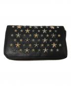 JIMMY CHOOジミーチュウ）の古着「スタースタッズラウンドジップウォレット」｜ブラック