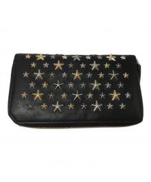 JIMMY CHOO（ジミーチュウ）の古着「スタースタッズラウンドジップウォレット」｜ブラック