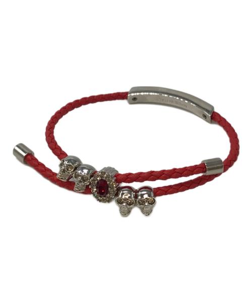 ALEXANDER McQUEEN（アレキサンダーマックイーン）ALEXANDER McQUEEN (アレキサンダーマックイーン) friendship skull bracelet レッドの古着・服飾アイテム