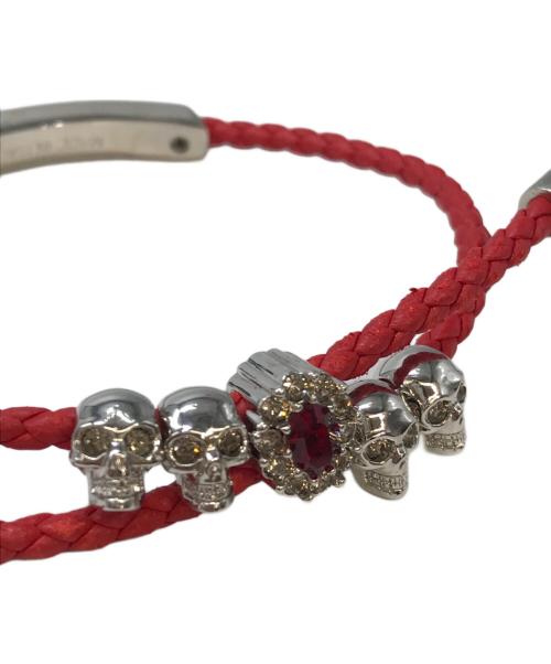 ALEXANDER McQUEEN（アレキサンダーマックイーン）ALEXANDER McQUEEN (アレキサンダーマックイーン) friendship skull bracelet レッドの古着・服飾アイテム