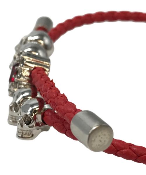 ALEXANDER McQUEEN（アレキサンダーマックイーン）ALEXANDER McQUEEN (アレキサンダーマックイーン) friendship skull bracelet レッドの古着・服飾アイテム